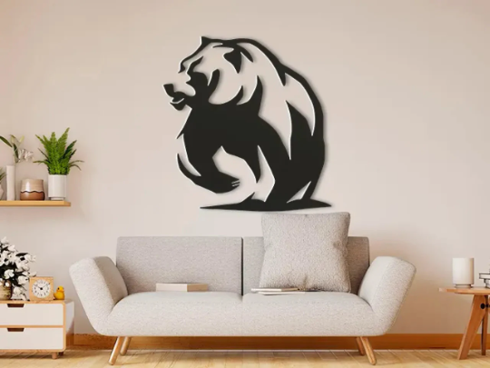 Bear Wall Art 3D Printed