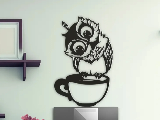 Curious Owlet Wall Art 3D Printed