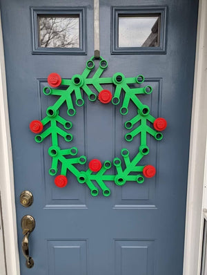 LEGO-Inspired Christmas Door Wreath 3D Printed