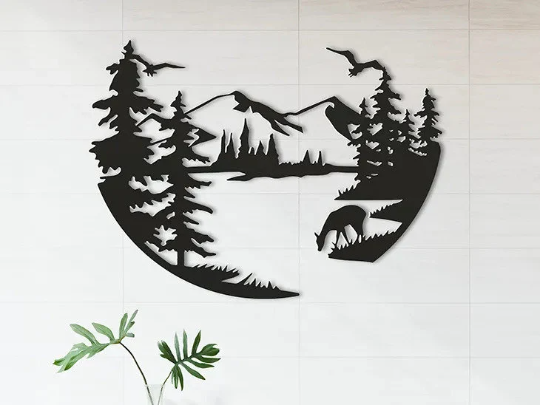 A river in the woods Wall Art 3D Printed